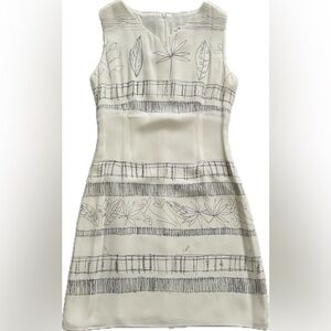 Max Studio Cream and Black Patterned Dress